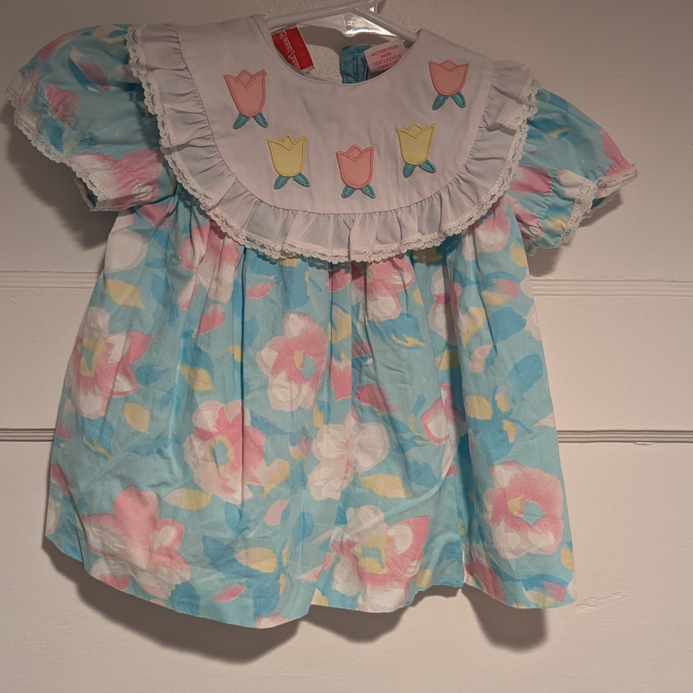 Floral Blue and Pink Kids Top
